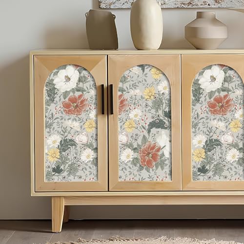 Simon&Siff Vintage Wallpaper Peel and Stick Modern Floral Wall Paper Farmhouse Botanical Contact Paper Removable Renter Friendly Wallpaper for Cabinets Countertop Wall 17.3" x 118" - Image 2