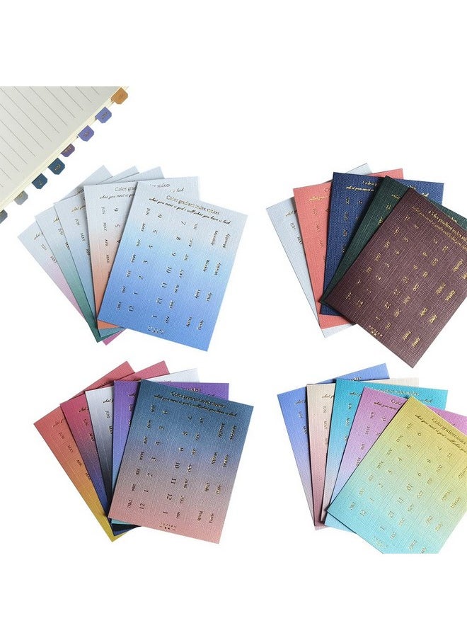 Etncy Life 10 Sheets Monthly Adhesive Index Tabs Colorful Monthly Separator Tabs for Office Study Planners Organizations (All Four Colors)  - Image 1