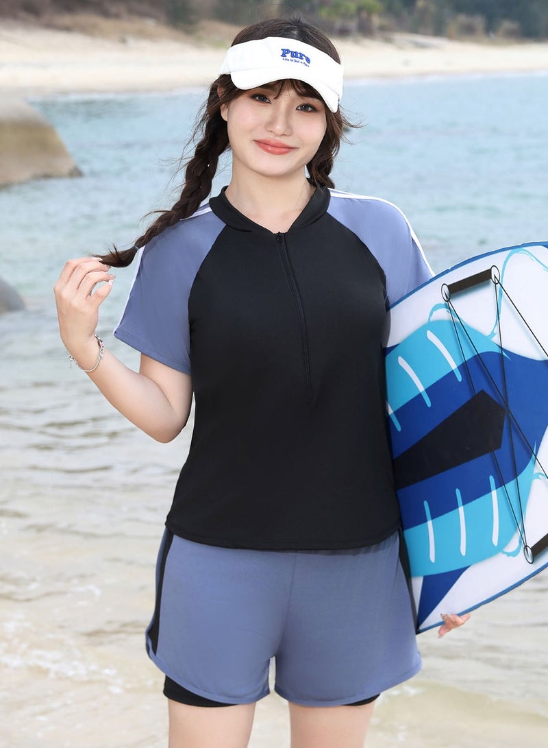 Skin Need Modest Two-Piece Sports Swimsuit for Women – Tummy Control, Plus Size, Ideal for Students & Hot Springs - Image 1