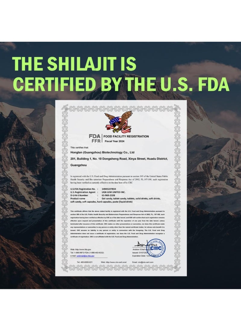 ShilaVigor - Shilajit Organic Shilajit Resin Himalayan Shilajit Supplement Maximum Potency and Pure Shilajit for Men Gold Grade Natural Shilajit with 250mg purified shilajit resin.NET50g - Image 1