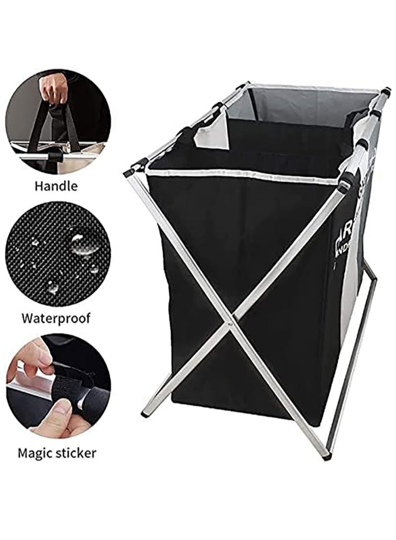 Laundry Basket three-color laundry sorter 3 section collapsible laundry baskets with Waterproof Oxford Bags and Aluminum Frame Washing Clothes Storage for Home Dormitary - Image 5