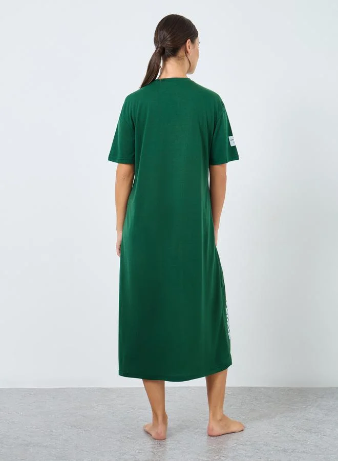 Styli Styli California Patch Sleep T-Shirt Dress
