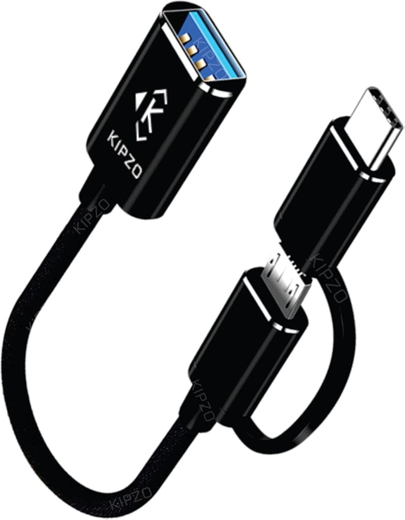 Black USB A OTG Adapter 2 in 1 Cable Type c to Micro USB OTG Adapter USB 3.0 to Type-c OTG Cable Male-Female Adapter hub Converter Connector for Android Mobile Phones pendrive Mouse.