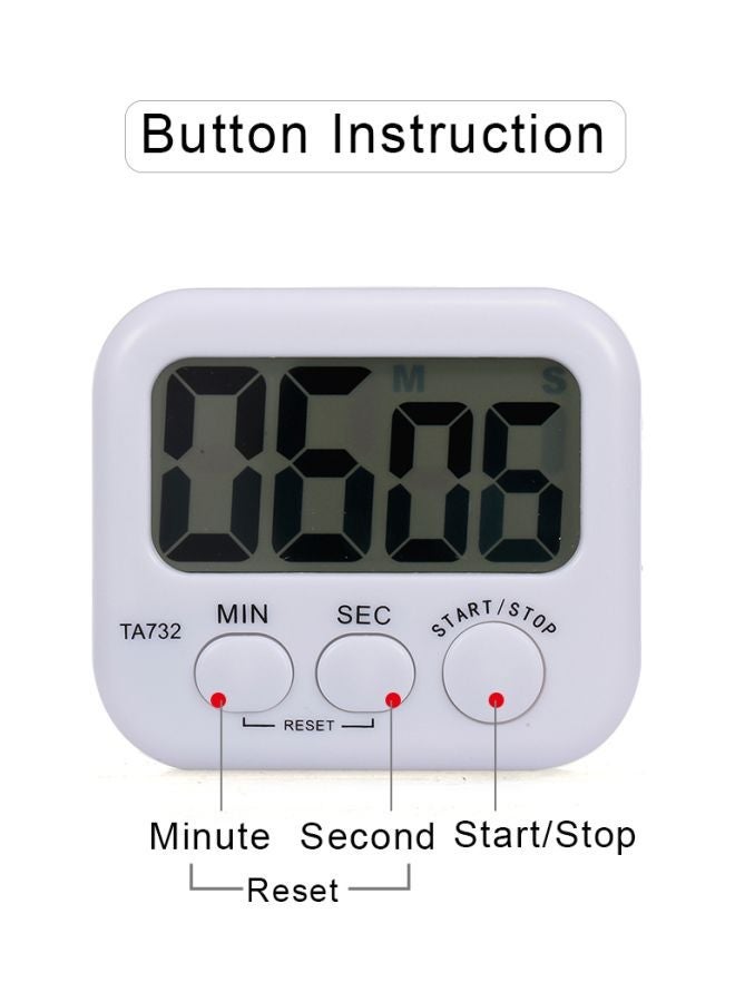 NIBEMINENT Digital Kitchen Timer White 80x70x25mm - Image 5