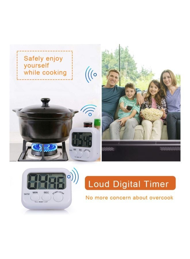 NIBEMINENT Digital Kitchen Timer White 80x70x25mm - Image 4