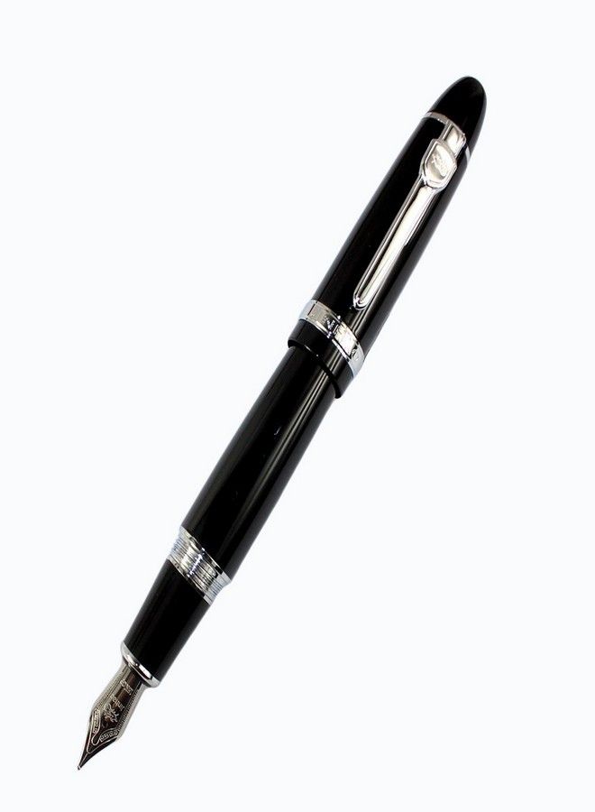 JINHAO Advanced Fountain Pen Jinhao 159 Black Bright with Silver Broad Nib - Image 4