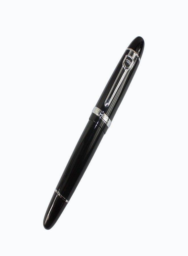 JINHAO Advanced Fountain Pen Jinhao 159 Black Bright with Silver Broad Nib - Image 2
