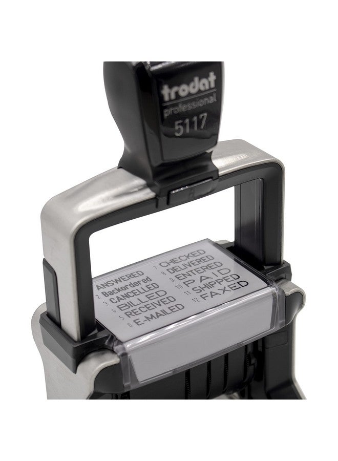 Rubber Stamp Creation 5117 Professional 12Message Stamp W/Dater Selfinking Blue/Red 2 Color Ink - Image 3