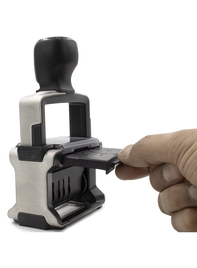 Rubber Stamp Creation 5117 Professional 12Message Stamp W/Dater Selfinking Blue/Red 2 Color Ink - Image 4