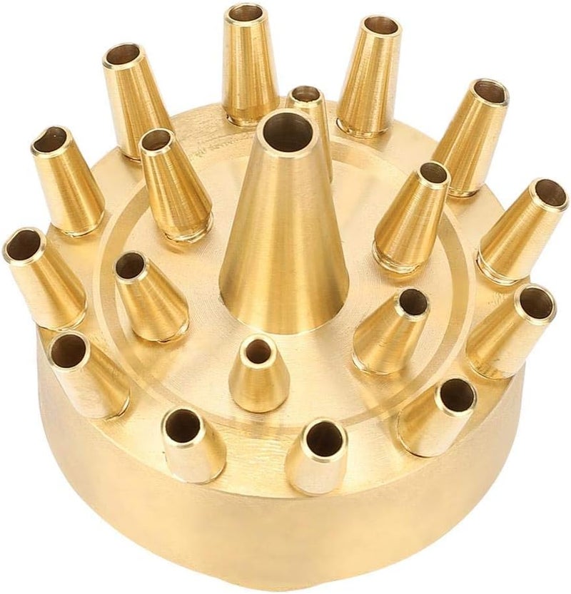 Fdit Copper Fountain Nozzle, 1 Inch Female Thread Sprinkler Spray Head Multi Hole Garden Water Fountain Nozzle for Pond Landscape - Image 1