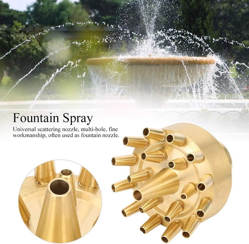 Fdit Copper Fountain Nozzle, 1 Inch Female Thread Sprinkler Spray Head Multi Hole Garden Water Fountain Nozzle for Pond Landscape - Image 5