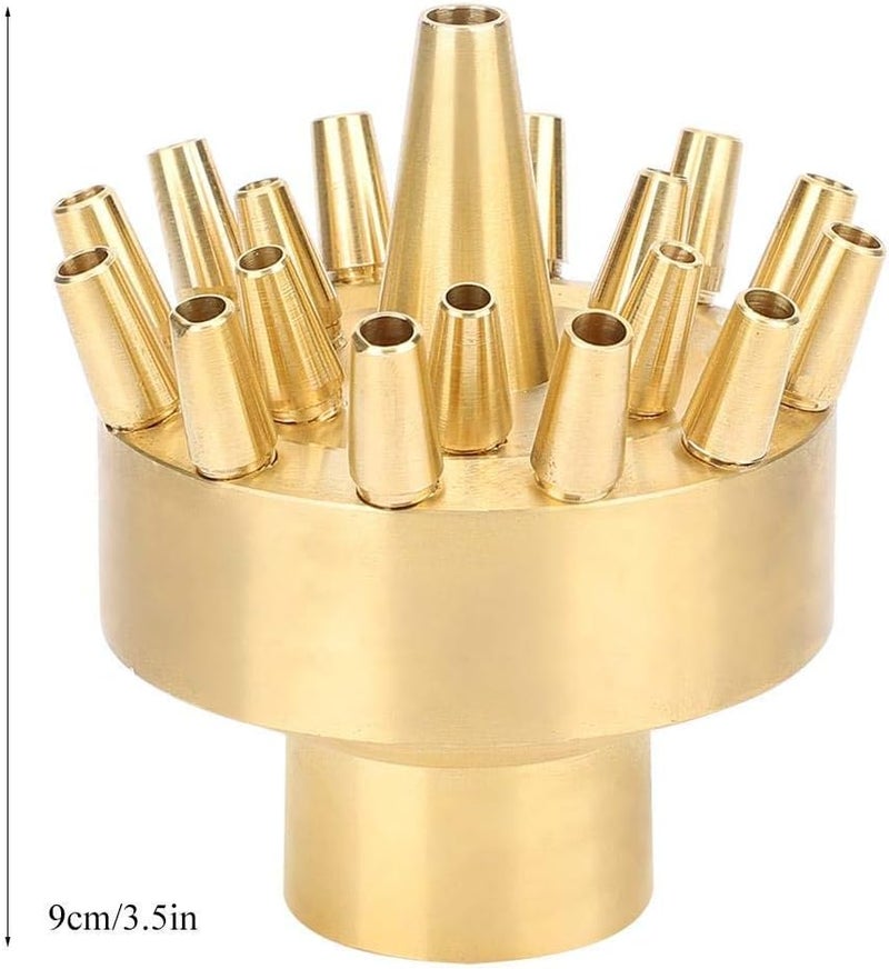 Fdit Copper Fountain Nozzle, 1 Inch Female Thread Sprinkler Spray Head Multi Hole Garden Water Fountain Nozzle for Pond Landscape - Image 2