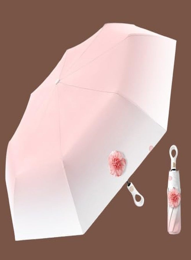 Zoxito Water-Resistant Umbrella with Flower Design - UV Protection, Windproof Technology, Durable Material for Men & Women, Ideal for All Weather Conditions, Coffee - Image 2