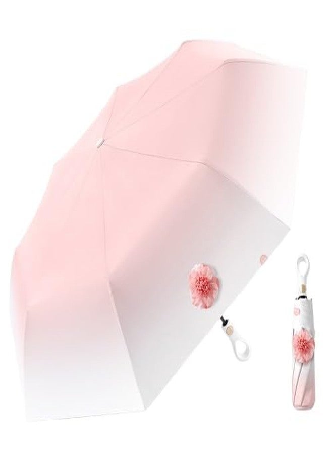 Zoxito Water-Resistant Umbrella with Flower Design - UV Protection, Windproof Technology, Durable Material for Men & Women, Ideal for All Weather Conditions, Coffee - Image 1