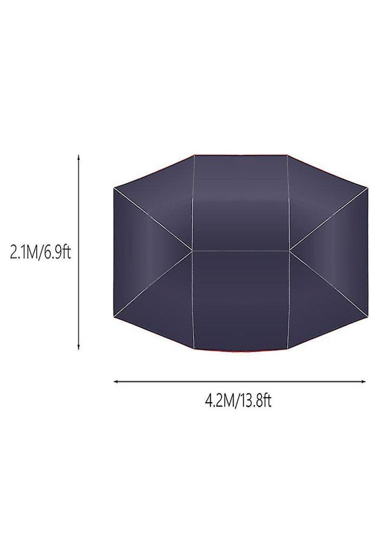 Car Sun Shade Umbrella Cover Tent Cloth Uv 4.2 X 2.1m Blue - Image 2