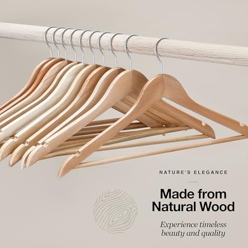 Home-it Natural wood Solid Wood Clothes Hangers, Coat Hanger Wooden Hangers by Home-it - Image 4