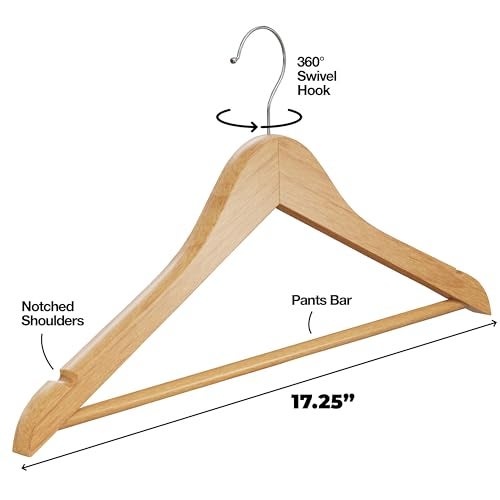 Home-it Natural wood Solid Wood Clothes Hangers, Coat Hanger Wooden Hangers by Home-it - Image 3