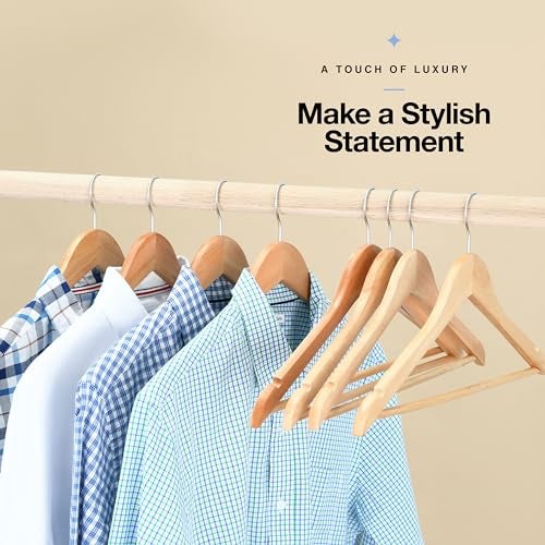 Home-it Natural wood Solid Wood Clothes Hangers, Coat Hanger Wooden Hangers by Home-it - Image 5