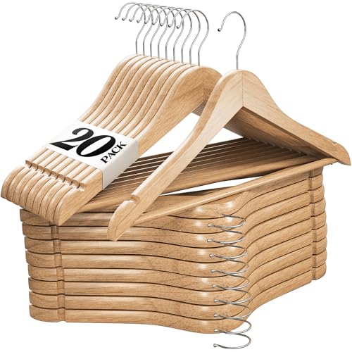 Home-it Natural wood Solid Wood Clothes Hangers, Coat Hanger Wooden Hangers by Home-it - Image 1