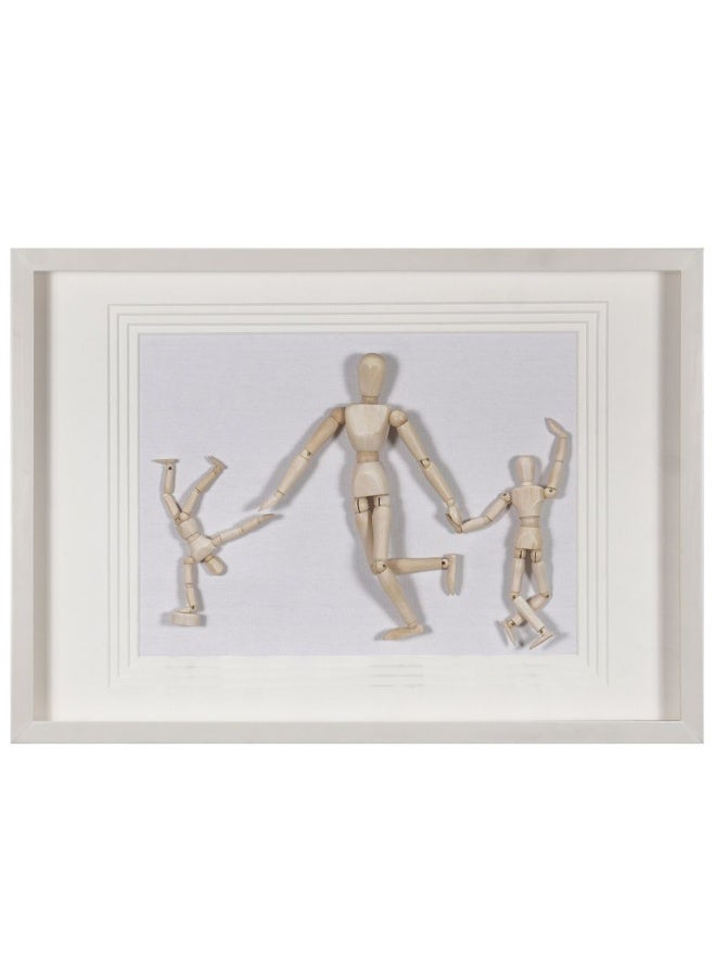 Danube Home Skia Glass & Pp Andy Family Shadow Boxes Wall Art - 70X50X60Cm Abstract Wall Decor For Living Room, Bedroom & Office Modern Home Decoration Decorative Home Accessories