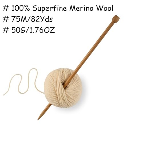Gisimo 100% Merino Wool Yarn 3-Ply Luxurious and Soft Yarn for Hand Knitting & Crocheting (Apricot,1Ball) - Image 3