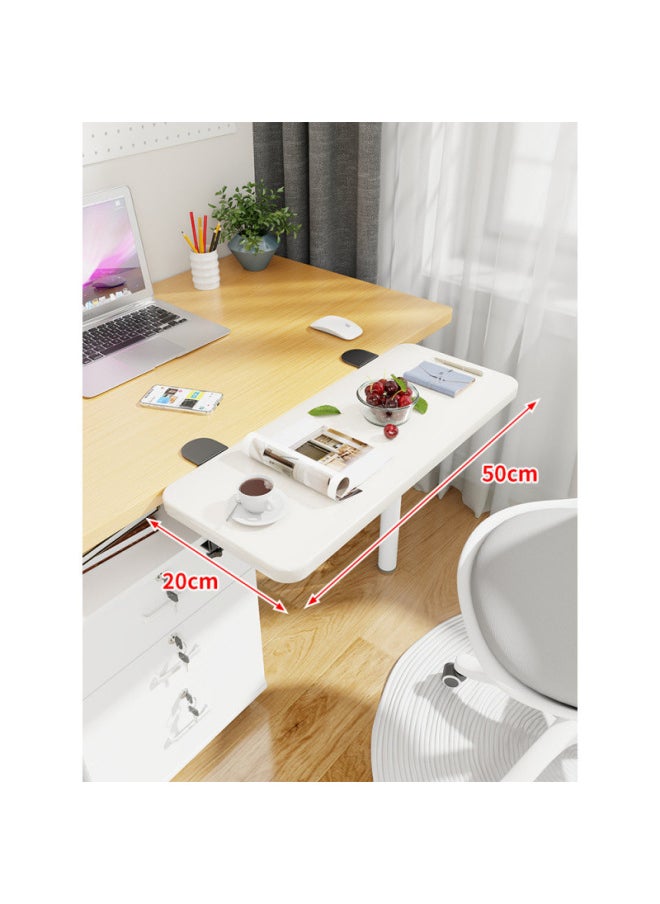 Desktop Extension Hand Support Computer Desk Desk Side Table Board Bracket Keyboard Dormitory Station Board Widened Folding Extension-Pattern:Black Bracket + Whiteboard 50*20*1.2  - Image 1