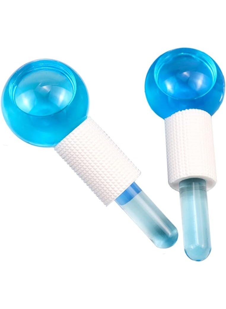 Ice Ball Face and Neck Massage Set, Facial Massage Tools for Puffiness Reduction, Skin Rejuvenation, Cryotherapy Dark Circle Treatment, Anti-Aging with Ice Balls, Gua Sha Tool, Daily Skin Care Set - Blue - Image 1