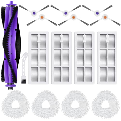 BUXEBUX 16 Pack Replacement Parts for Narwal Freo Robot Vacuum Cleaner Spare Accessories Kit, 1 Main Roller Brush, 4 Hepa Filters, 4 Mop Pads, 6 Side Brush, 1 Clean Tool. - Image 1