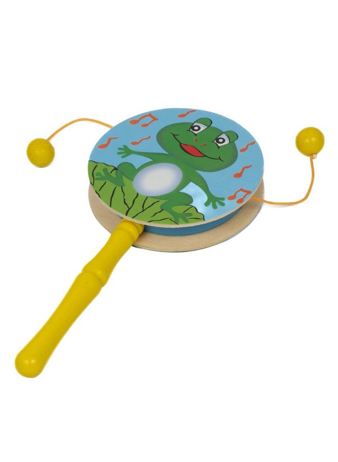 Toolart® Non Toxic Colorful Wooden Baby Rattle Toy - Set of 4 (Drum) (Color May Vary) - Image 2