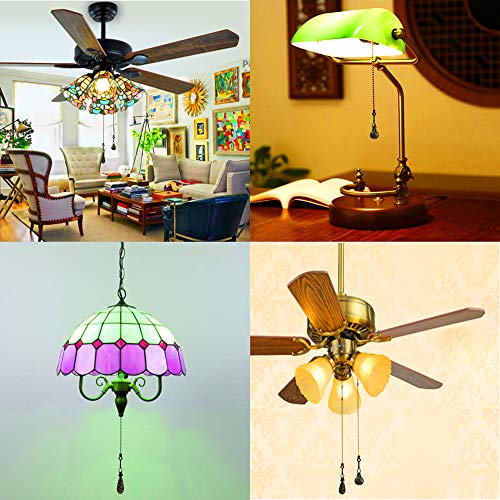 Hyamass Ceiling Fan Pull Chain Extenders with Charm Pendant - 2Pcs 12 inch Vintage Hollow-Out Bronze Pull Chains for Ceiling Fans and Lights with Connector (Round Ball) - Image 4