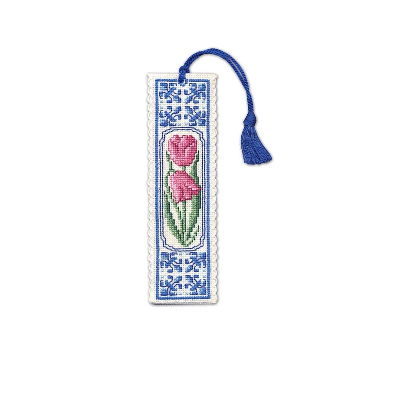 Textile Heritage Textile Heritage Collection Cross Stitch Bookmark Kit  Delft Tulips
