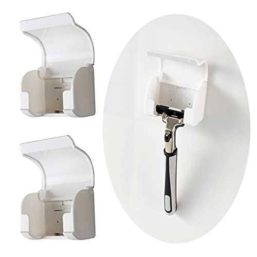 EIKS 2 Pack Razor Holders Shaver Hangers Wall Mount Self Adhesive for Bathroom Shower Tabletop - Image 1