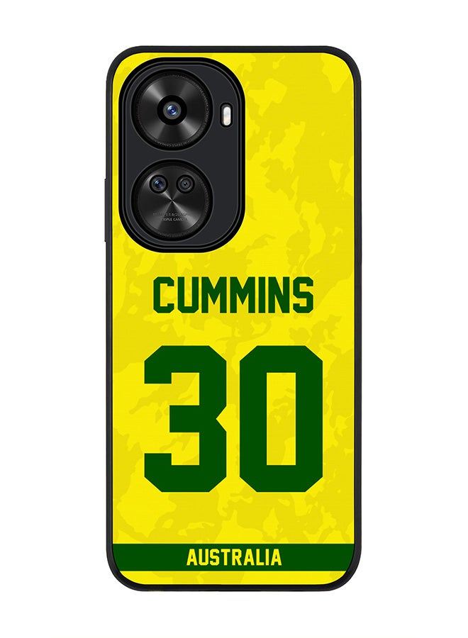Stylizedd حافظة حواف سوداء متينة لهاتف هواوي نوفا 12 SE / هواوي نوفا 11 SE 4G، غطاء رفيع مرن مضاد للسقوط - فريق أستراليا بات كمنز، رقم القميص 30 - Image 1