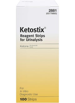 Ketostix Reagent Strips for Urinalysis, Measure Ketone Levels, 100-Count Box