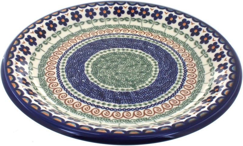 Blue Rose Pottery Blue Rose Polish Pottery Aztec Flower Dinner Plate - Image 1