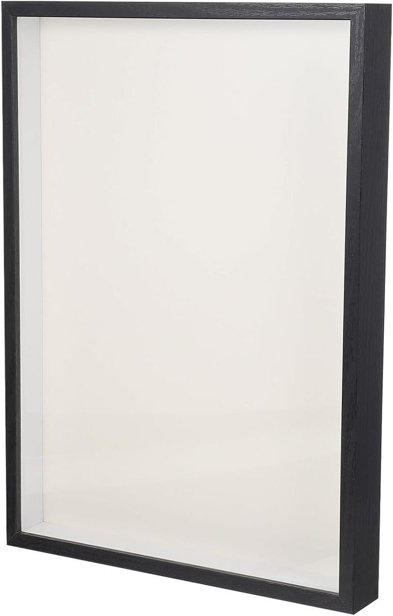 Wooden Photo Frame A3 (29.7x42cm) Black Hollow Wall-mounted and Desk Display Frame Rustic Solid Wood Photo Holder for Home Décor and Office Use - Image 1