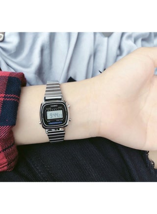 Women's Water Resistant Stainless Steel Digital Watch LA-670WA-1D - 25 mm - Silver - view 4