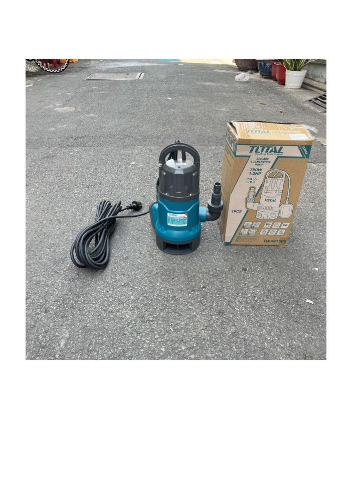 TOTAL Total Submersible Sewage Water Pump 750W (1.0HP) – 8m Head, 217L/min Flow, Dirty Water Pump with Float Switch, Copper Motor, for Drainage, Sump, and Sewage Applications  - Image 3