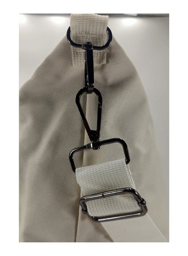Large Capacity Duffel Bag, Cream Color, Gym Bag, Travel Bag - Image 3