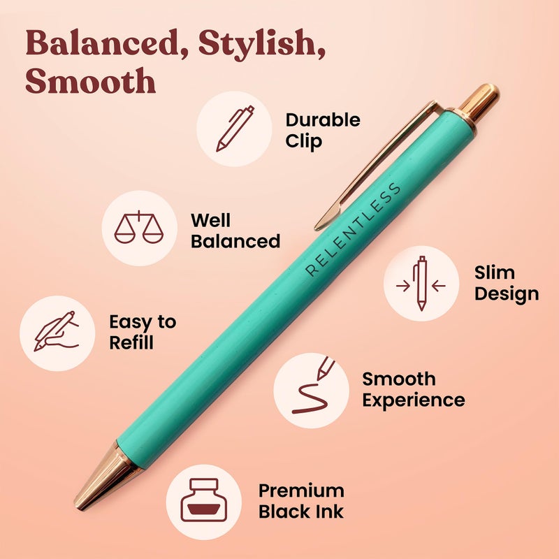 MESMOS Fancy Pen Set - Inspirational Gifts for Women, Office Motivational Writing Pens for Boss Lady, Unique Click Pens for Servers and Promotions - Image 2