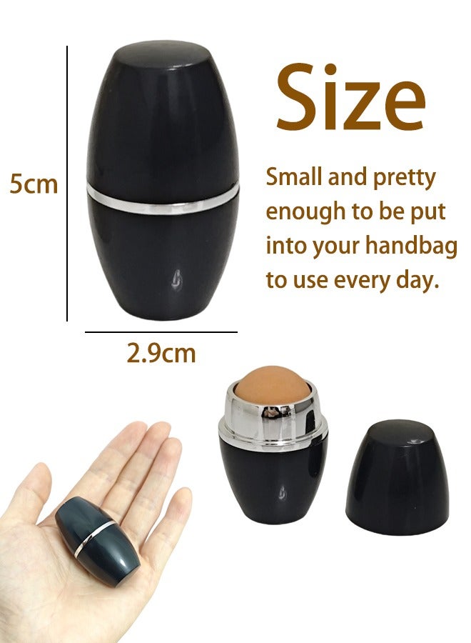 Generic 2 Pcs Oil Absorbing Volcanic Face Roller, Oily Skin Control for Makeup, Reusable Facial Skincare Tool for At-Home or On-the-Go Mini Massage, Black - Image 2