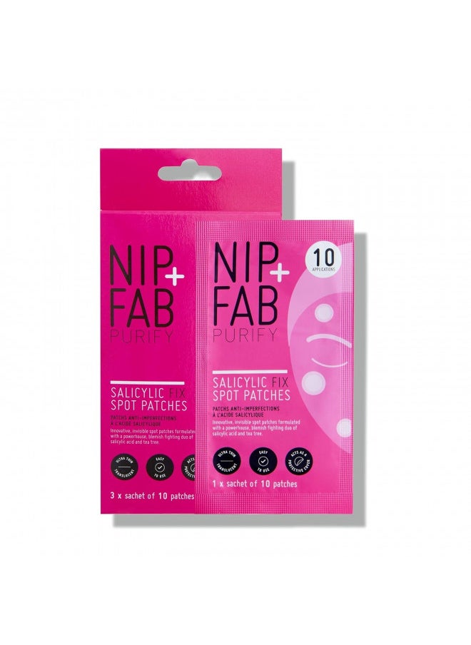 NIP+FAB Nip + Fab Salicylic Acid Fix Spot Patches for Face with Tea Tree Blemishes Dark Spots Patch, 30 Count, (SKSALSPBOX)  - Image 2