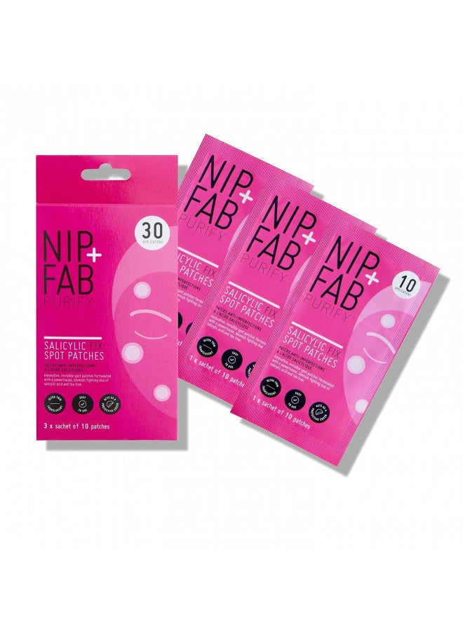 NIP+FAB Nip + Fab Salicylic Acid Fix Spot Patches for Face with Tea Tree Blemishes Dark Spots Patch, 30 Count, (SKSALSPBOX)  - Image 1