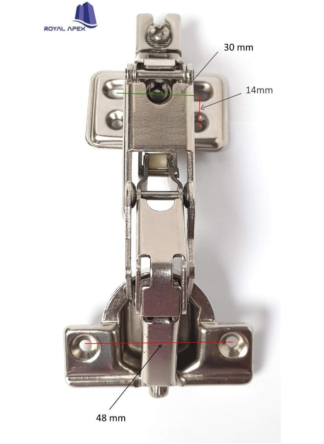 Royal Apex Royal Apex 180 Degree Angle Heavy Duty Adjustable Stainless Steel Cabinet Door Concealed Cabinet Hinge Full Overlay Half Overlay Inset Hinges  - Image 2