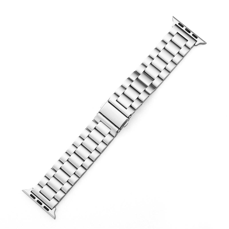 erorex For Apple Watch 42 / 44 / 45 / 46 / 49Mm Three Beads Fold Buckle Stainless Steel Watch Band(Silver) - Image 3