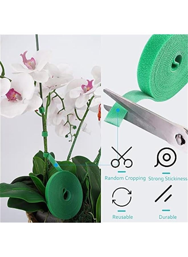 Generic Reusable Plant Ties, Garden Tape for Plant, Adjustable Garden Vines Plant Ties, Gentle Plant Ties, Tomato Tape, Indoor Outdoor Gardening Supplies | 66 ft (2 Rolls 50ft) by 1/2 Inch | Green  - Image 3