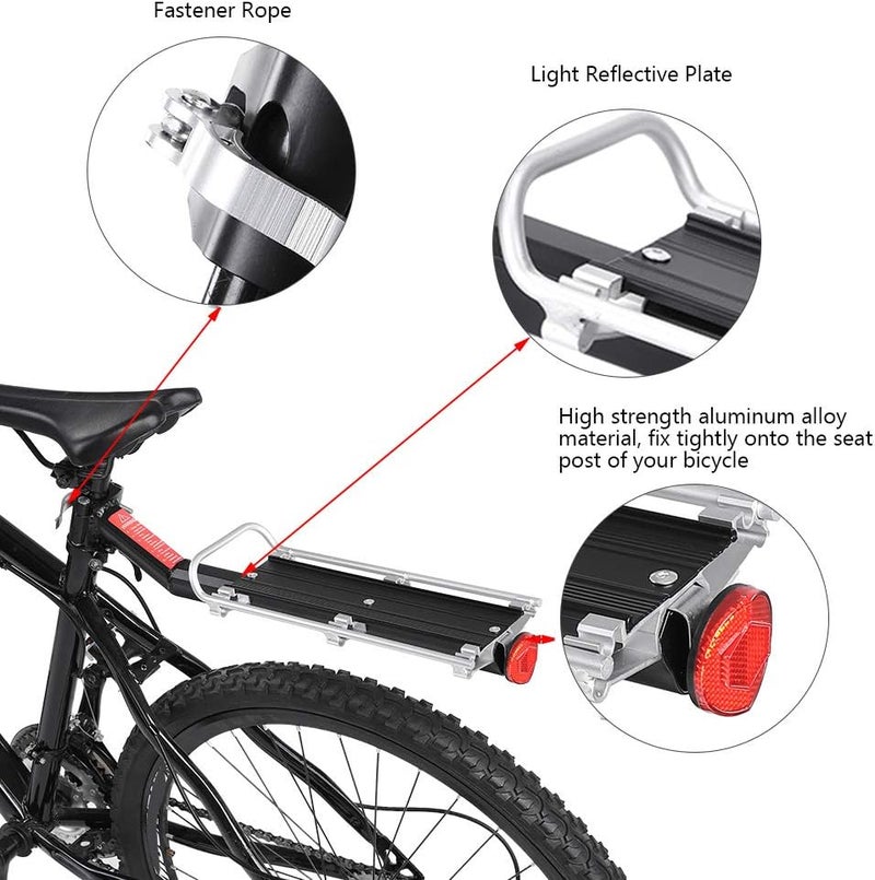 comfrt Bicycle Touring Carrier, Aluminum Alloy Bicycle Luggage Carrier Cargo Rear Racks Cycle Rear Seat Post Rack Rear Bike Rack - Image 3