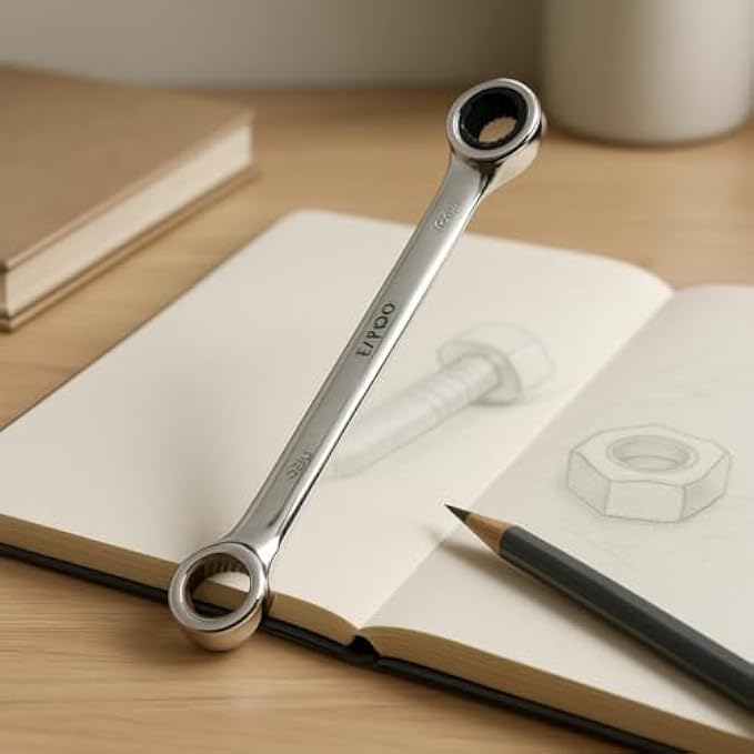 Fitto Dual Head Ring Spanner 10x11 mm Double End Box Wrench Chrome Vanadium Hand Tool - Image 3