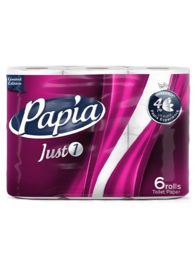 Papia Just One Bath Roll - 6 Rolls × 6 Pack – 4 Layers Soft and Strong - Image 2