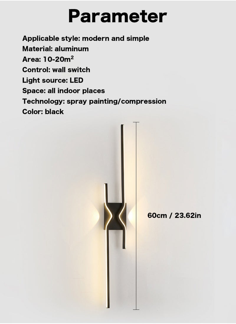 LOOPITYS （Warm light-60CM）Modern wall lights Home appliances Nordic style long lumen home decoration Bedroom dining room TV wall lighting fixtures，wall lamp  - Image 5
